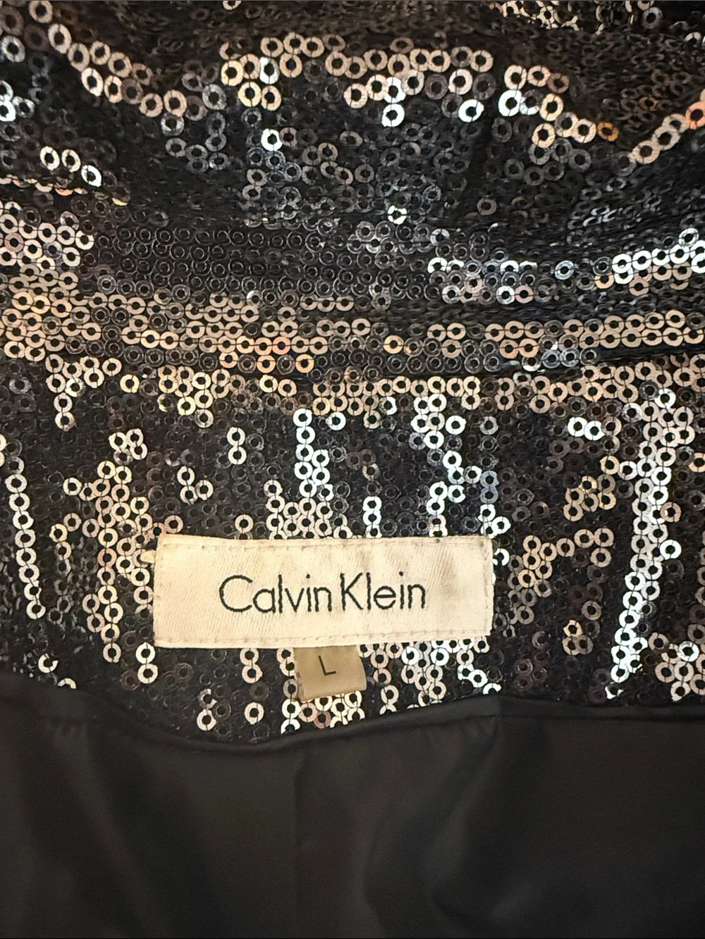 Calvin Klein Black Sequin Blazer Jacket